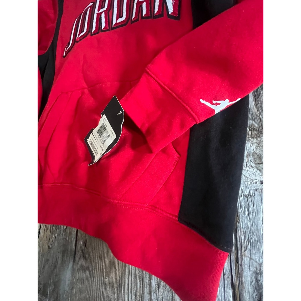 Jordan Gym Red Black Pullover Hoodie Embroidered Logo 95A191-R78 Size M 10-12 - Picture 3 of 8